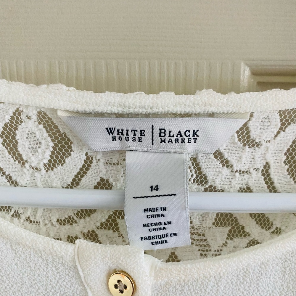 White House Black Market Women’s Top Blouse SZ 14